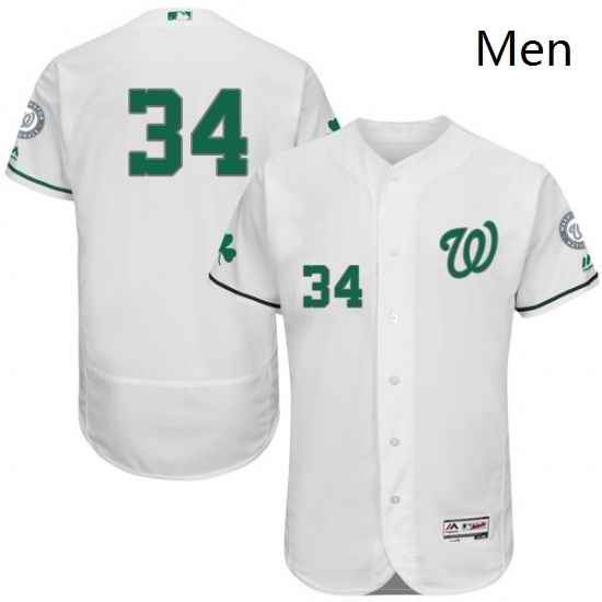 Mens Majestic Washington Nationals 34 Bryce Harper White Celtic Flexbase Authentic Collection MLB Jersey